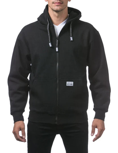 PRO CLUB MENS HEAVYWEIGHT FULL ZIP FLEECE HOODIE